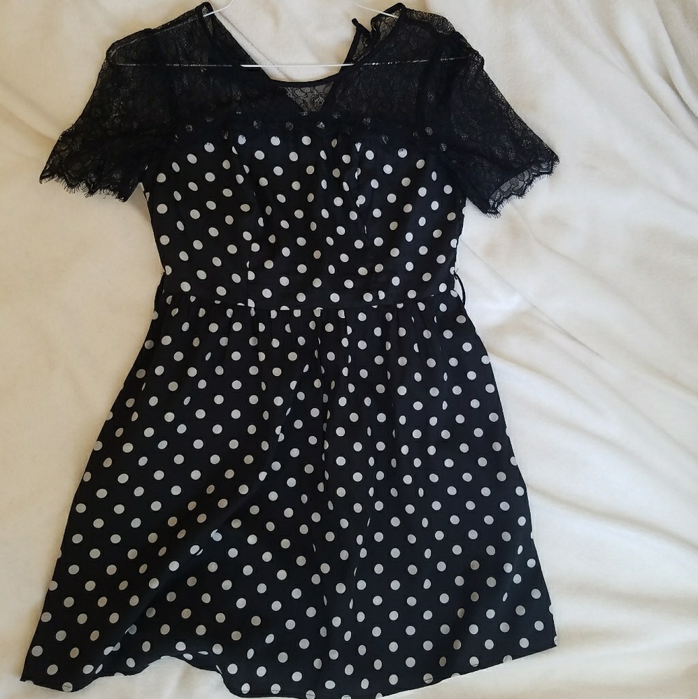 Polka dot lace dress